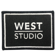 Custom Personalized Logo Square Black Letter Pattern Embroidery Patch